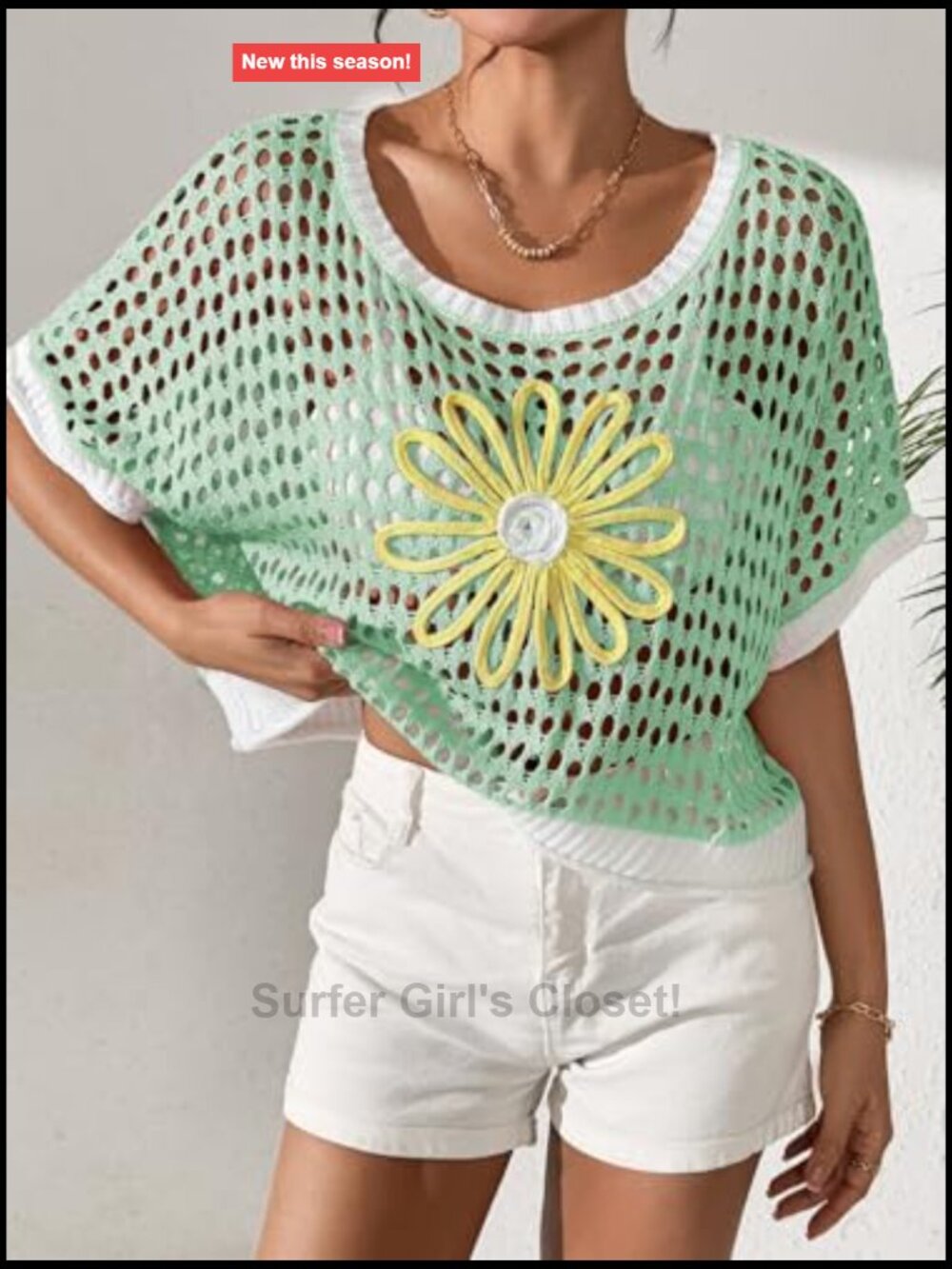 Crochet Hollow Out Knit Beach Cover Up Sweater - Picture 6 of 7